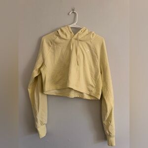 gymshark yellow cropped hooded long sleeve